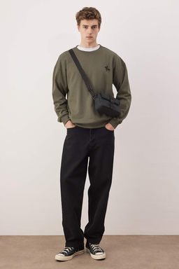 TRENDYOL MAN Antrasit Melanj Oversize/Genis Kesim Uzun Kol Hayvan Nak?sl? Sweatshirt TMNAW24SW00164 - Trendyolmilla фото 36