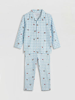 G?mlek Yaka Erkek ?ocuk Pijama Tak?m?