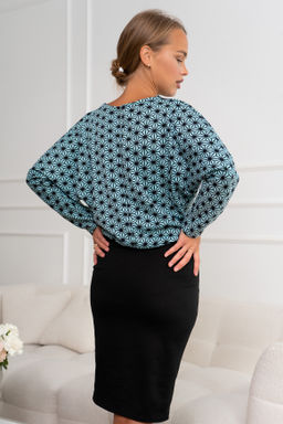 Платье Open Style 5935 зеленый/черный