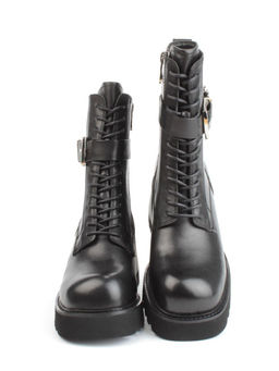 01- GZ6115-G71 BLACK Ботинки демисезонные женские (натуральная кожа)