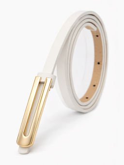 Ремень женский «Бант», серебристая пряжка, 1.5×110 см, гвоздик, белый