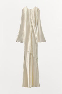 VESTIDO SEDA 100% DRAPEADO / Blanco roto - Zara фото 6