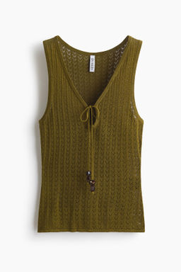 Top en punto pointelle con lazada - H&m фото 2