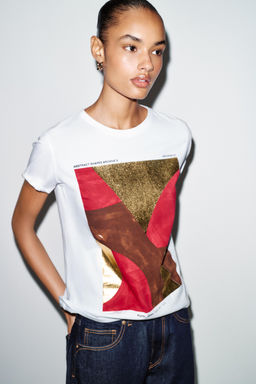 METALLIC PRINT T-SHIRT - Zara фото 2