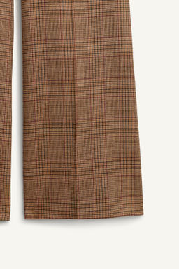 LIMITED EDITION WOOL CHECK FLARE TROUSERS - Zara фото 7