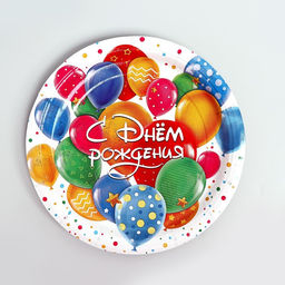 Набор бумажной посуды С днём рождения, шарики - Страна карнавалия фото 3