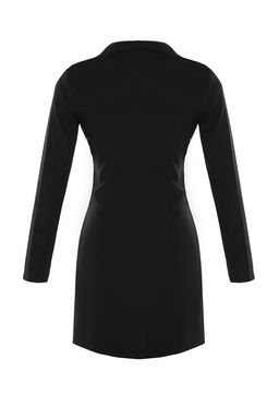 TRENDYOLMILLA Indigo Dugme Detayl? Dokuma Mini Ceket Dokuma Elbise TWOAW23EL00291 фото 7