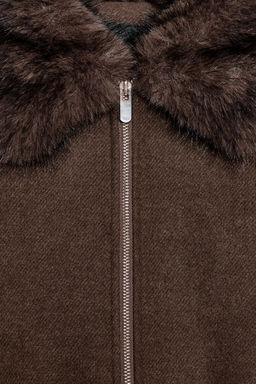 SOFT BOMBER JACKET WITH FAUX FUR COLLAR - Zara фото 10