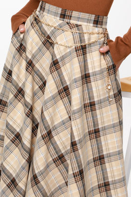 Юбка в клетку с ремнем-цепью - Dstrend фото 4