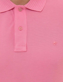 Pembe Slim Fit Polo Yaka Basic Ti__rt