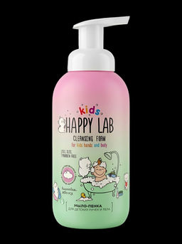 Happy Lab Kids Детское мыло-пенка для рук и тела, вишневая жвачка, 500 мл