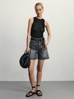 Джинсовые шорты А-силуэта / Zarina  фото 2