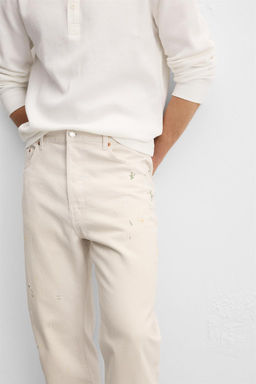PAINT SPLATTER STRAIGHT-LEG JEANS - Zara фото 6