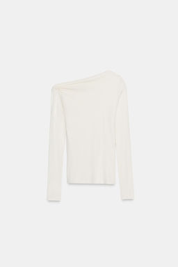 ASYMMETRIC LONG SLEEVE T-SHIRT - Zara фото 7