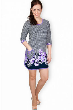 Туника интерлок - пенье купон, сирень (221-1)