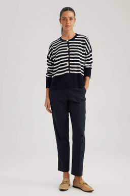 Slim Fit Dar Kesim Cepli Yuksek Bel K?sa Paca Basic Duz Pantolon - Defacto фото 3