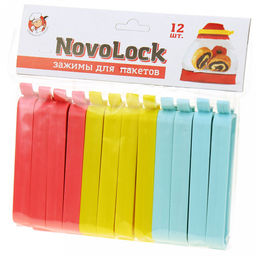 Клипса для полиэтиленовых пакетов пластмассовая NovoLock 10см, набор 10шт (Россия) - Домашняя Мода фото 2