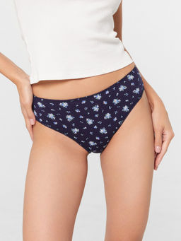 Цена за 2 штуки! Трусы слипы женские синие с цветочным принтом цветочки на т.синем 412550 - Mark formelle фото 2