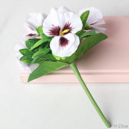 Цветок искусственный БЕЛЫЙ Фиалка 23 см / W01316-16 /уп 12/300/600/ 738969