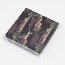 Цена за 5 шт. Коробка для печенья, Зеленый камуфляж, 12?12?3 см