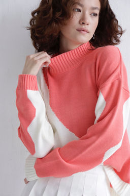 10080 Свитер кораллово-белый - Martichelli фото 10