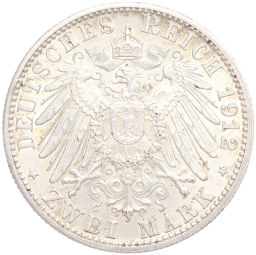 2 марки 1912 года F Германия (Вюртемберг)