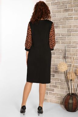 Платье с леопардовыми рукавами - Almond фото 6