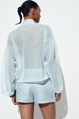 SEMI-SHEER KNITTED BLOUSE - Zara фото 14