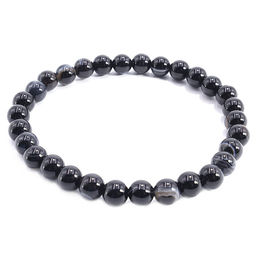 Браслет из камня Черный агат защита 6мм от дурного глаза порчи и соперниц