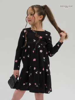 Платье Тиана тюльпаны на черном - Sovalina фото 8