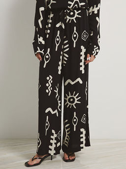 Beli Lastikli Desenli Geni? Pa?a Kad?n Pantolon