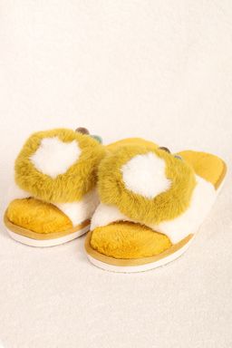Тапочки меховые желтые
