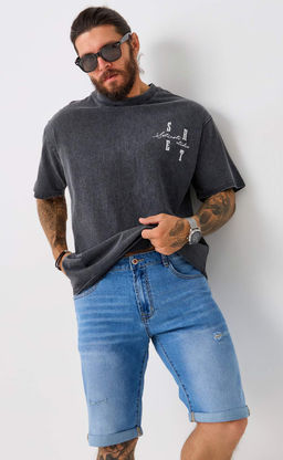 Шорты джинс FA211-0972 l.blue - Fine joyce фото 7