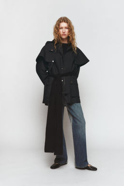 CONTRAST COLLAR HOODED TRENCH COAT ZW COLLECTION LIMITED EDITION - Zara фото 12