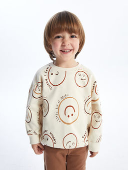 Bisiklet Yaka Uzun Kollu Bask?l? Erkek Bebek Sweatshirt ve E?ofman Alt? 2li Tak?m - Waikiki фото 2