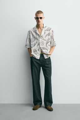 CAMISA JACQUARD ESTAMPADO PAISLEY / Blanco