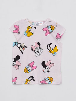 Bisiklet Yaka K?sa Kol Minnie Mouse Bask?l? K?z Bebek Pijama Tak?m? - Waikiki фото 2