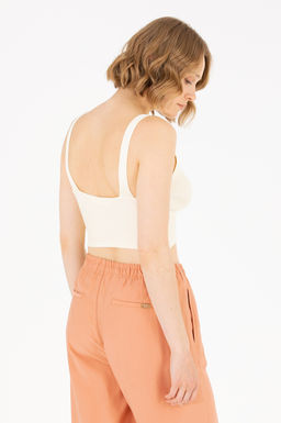 U. S. Polo Assn Женский свитер цвета экрю с v-образным вырезом - U.s. polo assn фото 6