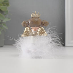 Фигурка настольная полистоун «Ангелочек-принцесса пушок стесняшка с длинными ножками», на полку, 8.5×5.5×4 см