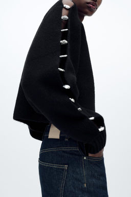 KNITTED SWEATER WITH BALL DETAIL - Zara фото 6