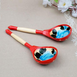 Ложка деревянная «Матрёшка», полубаская, 19×6 см, МИКС