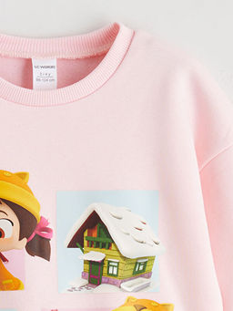 Bisiklet Yaka Niloya Bask?l? K?z ?ocuk Sweatshirt