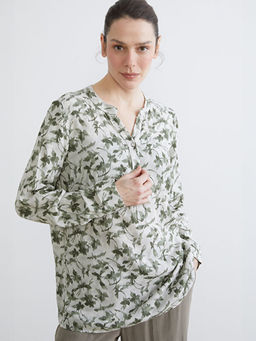 Ka??k Yaka ?i?ekli Bluz