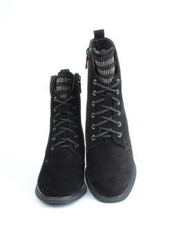 04-M3-H238 BLACK Ботинки зимние женские (натуральная замша, натуральный мех) - Фабричный китай фото 9