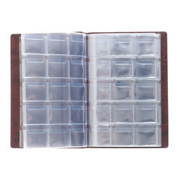 Альбом для монет 125×185 мм Calligrata, на 240 монет, ячейка 35×35 мм, 16 листов, обложка искусственная кожа, коричневый