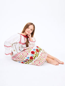 Сарафан и рубашка МАКИ белый рукав