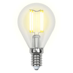 LED-G45-6W/WW/E14/CL GLA01TR Лампа светодиодная. Форма "шар", прозрачная. Серия Air. Теплый белый свет (3000K). Картон. ТМ Uniel