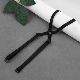 Цена за 3 шт. Бретели текстильные, крестообразные, 1 см, цвет чёрный - Арт узор фото 3