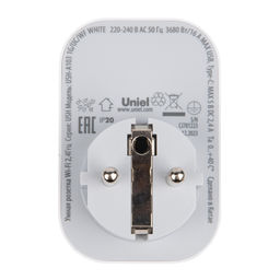 USH-A103 1G/UC/WF WHITE Умная розетка Wi-Fi. 2USB+Type-C (5В, 2,4A). 16A. До 3680Вт. Голосовое управление+приложение UnielSmart. TM Uniel - Volpe фото 5