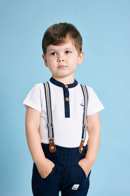 Муслиновые брюки для мальчика, комплект из 2 подтяжек - Defacto фото 3